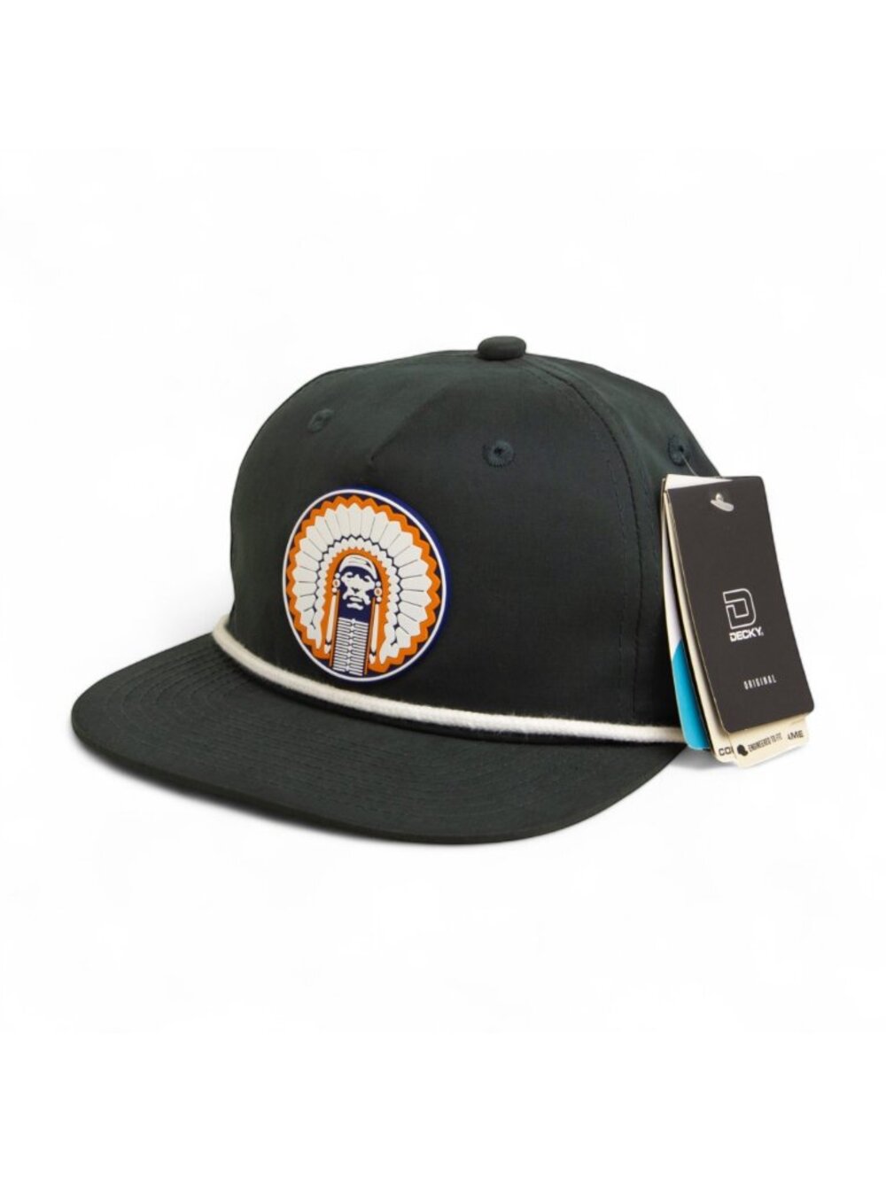 Illinois Fighting Illini Chief Illiniwek 3D Classic Rope Hat- Charcoal/ White